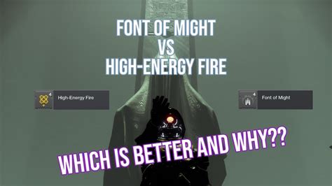 So if you can get it to work consistently depending on the boss, then it’s completely worth it. . Does high energy fire stack with font of might